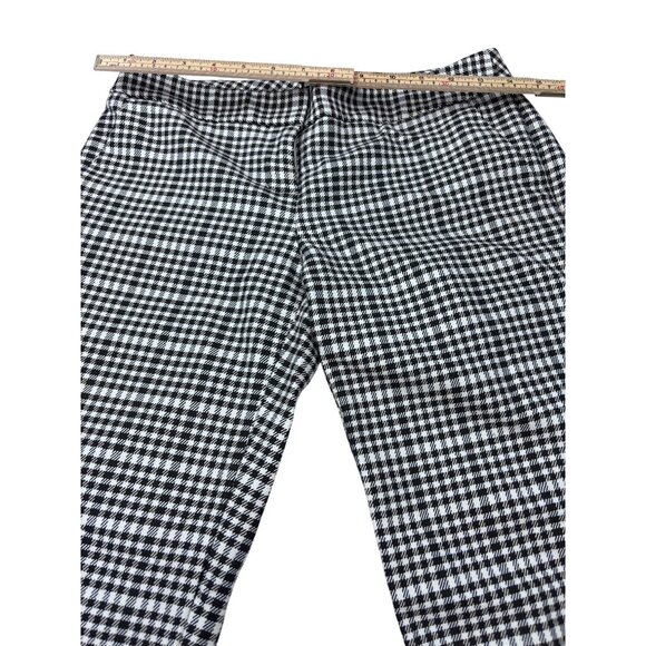 Express Columnist Black & White Houndstooth Womens Pants Size 2R Cotton Blend - Picture 8 of 11